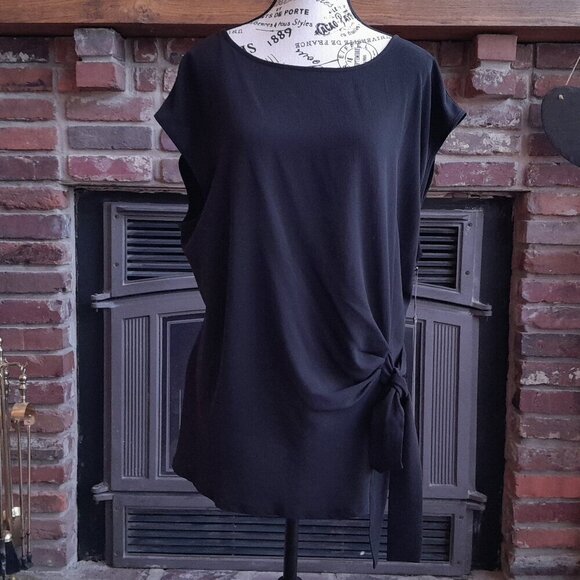 Vince Camuto Black Tie Blouse/Tunic NWT - Picture 1 of 5